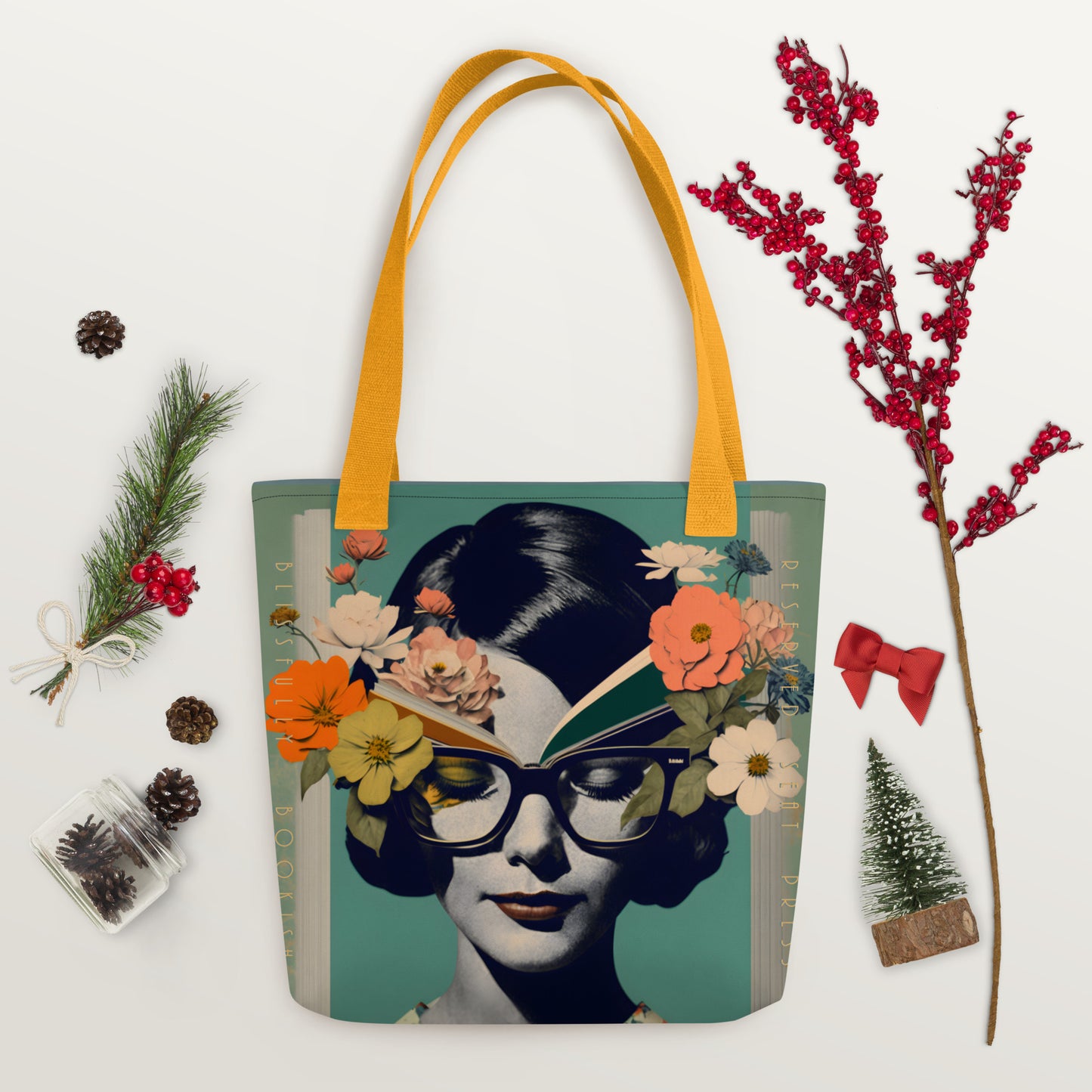 "Blissfully Bookish" Tote Bags